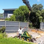 Craning Kanga into property